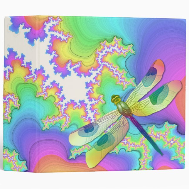 Pastel Dragonfly Fractals Binder (Front/Spine)