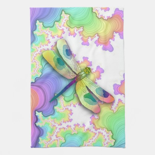 Pastel Dragonfly Kitchen Towel