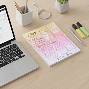 Pastel dragonfly personalized daily planner notepad