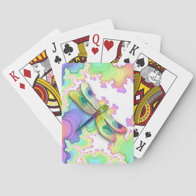 Pastel Dragonfly Playing Cards (Back)