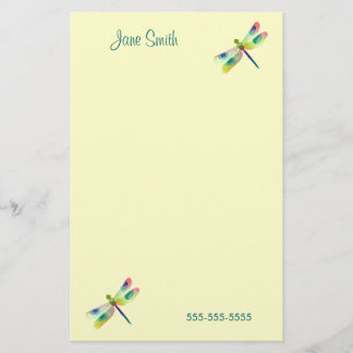 Pastel Dragonfly Stationery