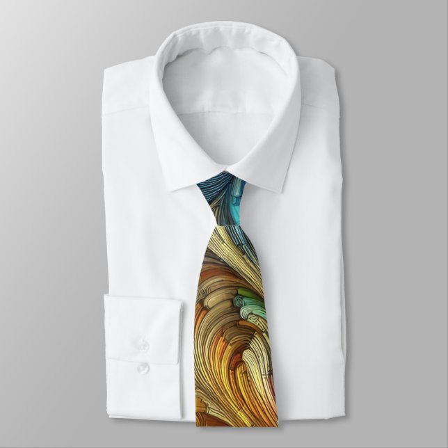 Pastel Drawing Abstract Organic Bubbly Colorful Neck Tie (Tied)