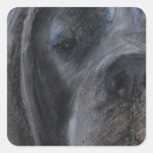 Pastel drawing Blue Great Dane Square Sticker