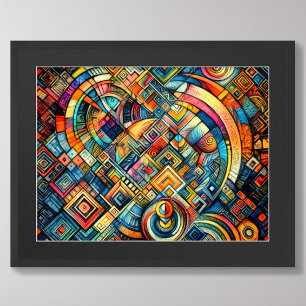Pastel Drawing Colorful Abstract Design Poster