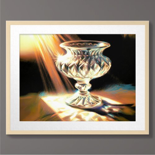 Pastel Drawing Crystal Compote in Sun Still Life Poster