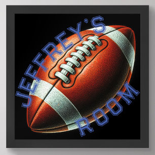 Pastel Drawing Football Personalize Name Poster