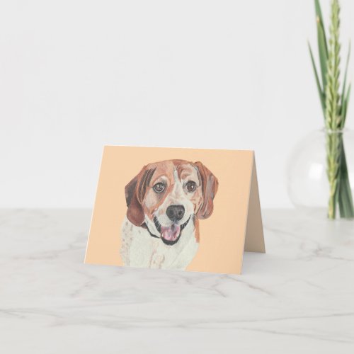 Pastel Drawing Happy Beagle Greeting Card