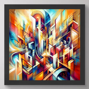 Pastel Drawing Intricate Abstract Design Poster