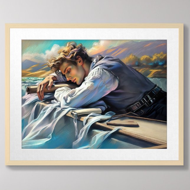 Pastel Drawing Man Daydreaming Surrealistic Poster (Creator Uploaded)