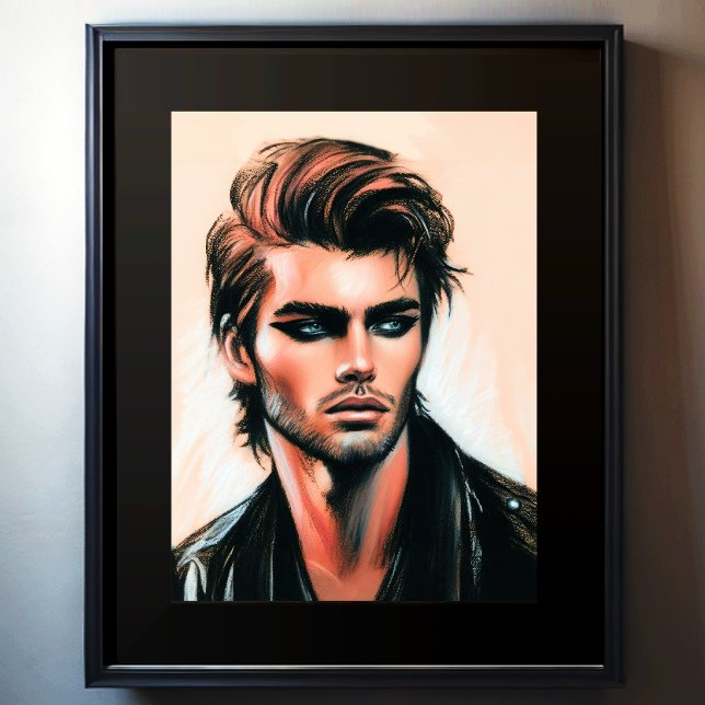 Pastel Drawing Man Eyeliner Poster (Creator Uploaded)