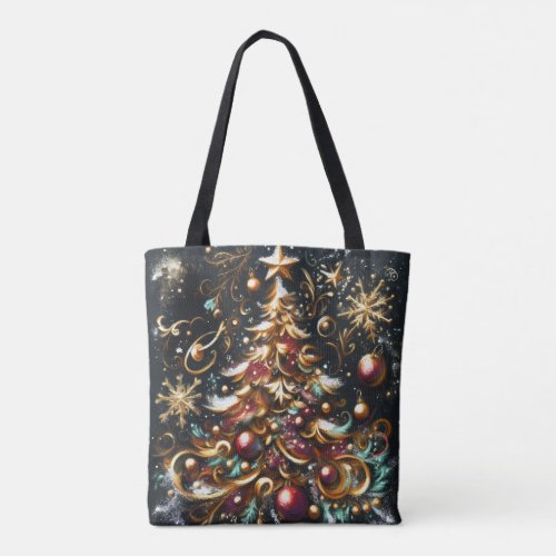 Pastel Drawing of a Christmas Tree Whimsical Tote Bag