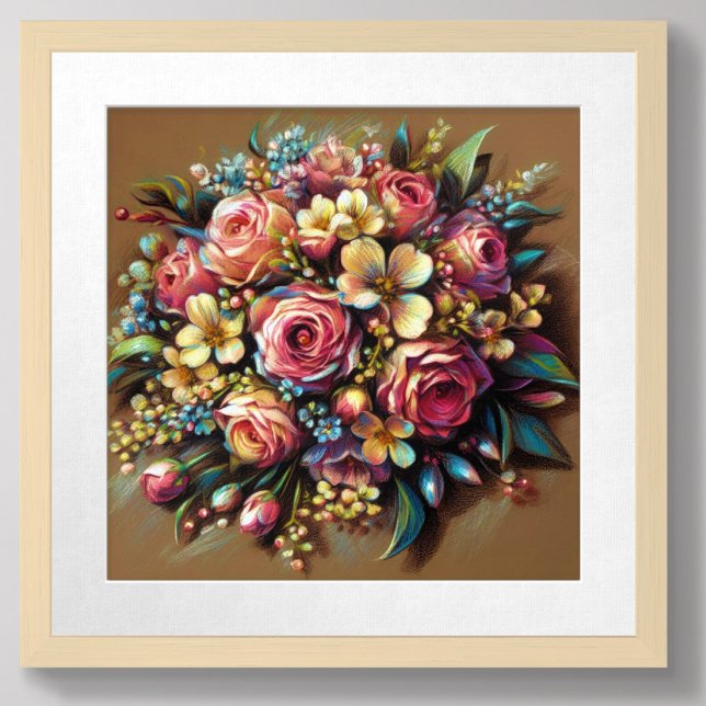Pastel Drawing of a Floral Bouquet Poster (Creator Uploaded)