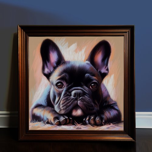 Pastel Drawing of a French Bulldog III Poster