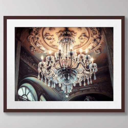 Pastel Drawing of Architecture Ornate Chandelier Poster