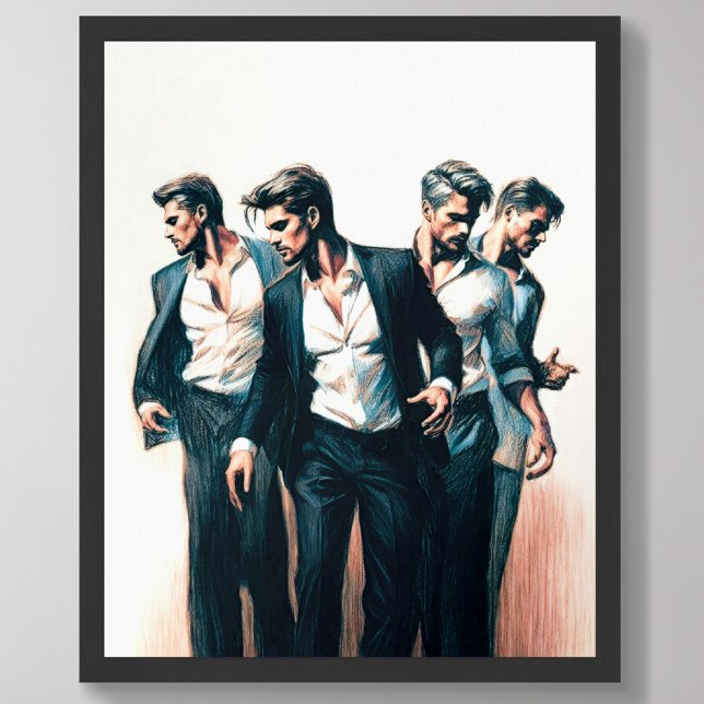 Pastel Drawing of Men Movement Poster (Creator Uploaded)