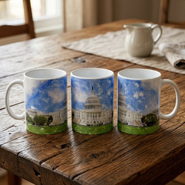 Pastel Drawing of the United States Capitol Coffee Mug (Pastel Drawing of the United States Capitol. Coffee Mug)