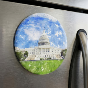 Pastel Drawing of the United States Capitol Magnet