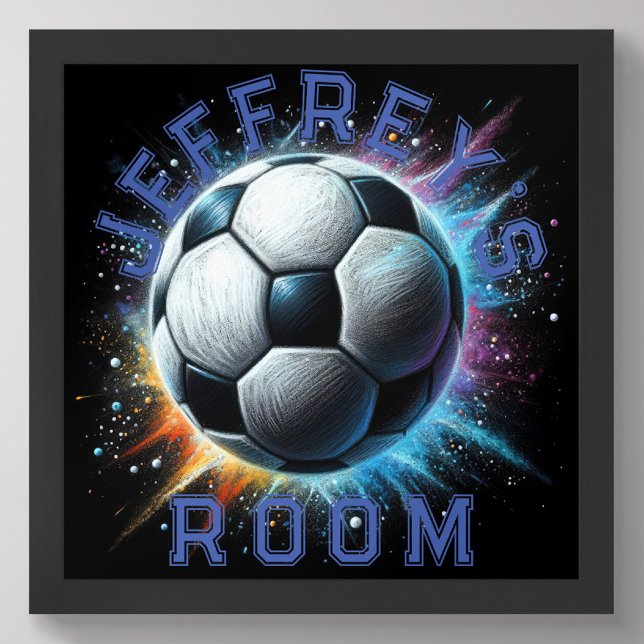 Pastel Drawing Soccer Ball Power Personalize Poster (Creator Uploaded)