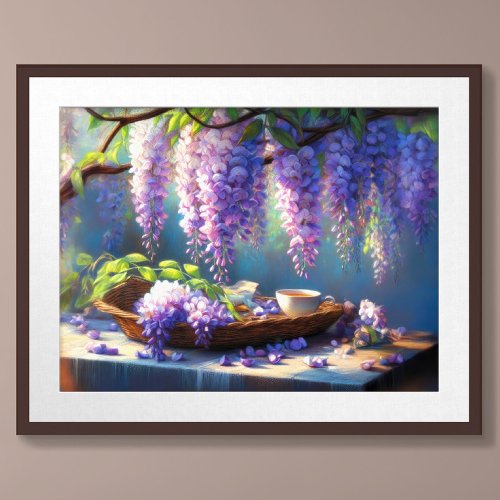 Pastel Drawing Wisteria Blooming Vine Poster