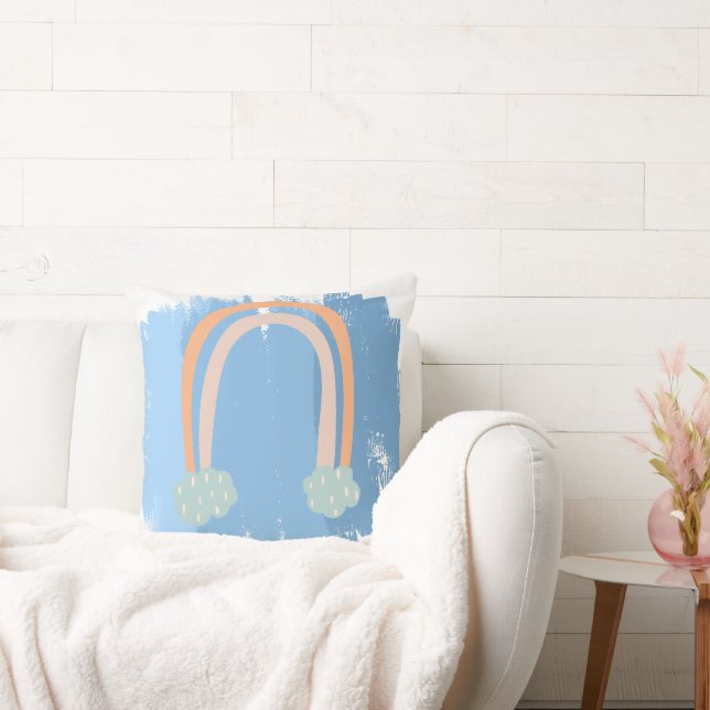 Pastel Dream blue abstract Throw Pillow (Couch)