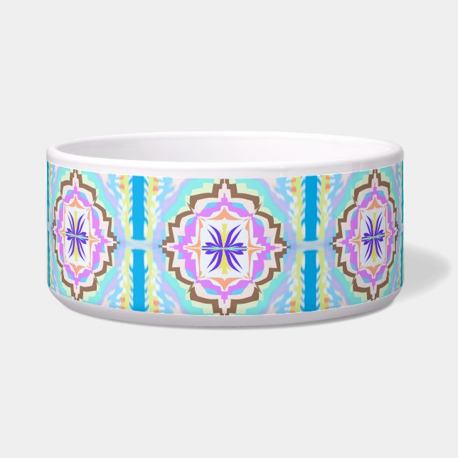 Pastel Dream Boho Geometric Kaleidoscope Bowl (Front)