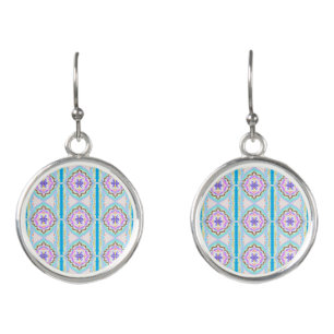 Pastel Dream Boho Geometric Kaleidoscope Earrings