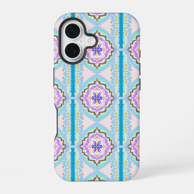 Pastel Dream Boho Geometric Kaleidoscope iPhone Case (Back)