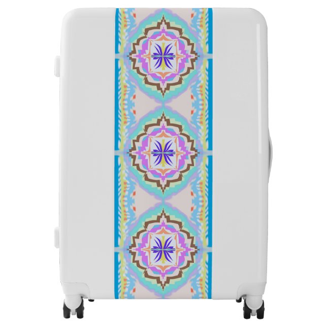 Pastel Dream Boho Geometric Kaleidoscope Luggage (Front)