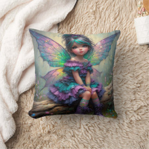 Pastel Dream Fairy Throw Pillow