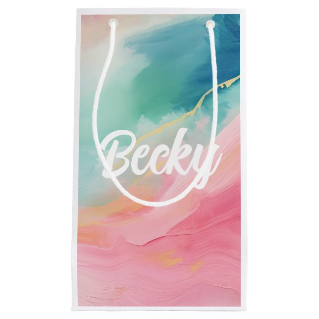 Pastel Dreams: Artistic Brushstrokes Small Gift Bag (Front)