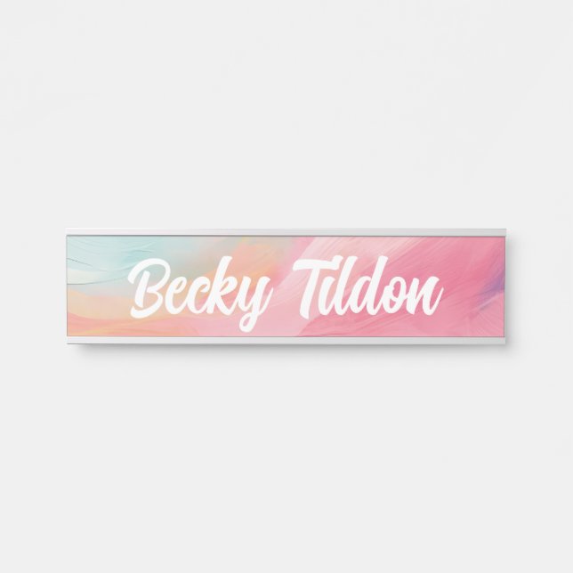 Pastel Dreams: Artistic Door Sign (Front)