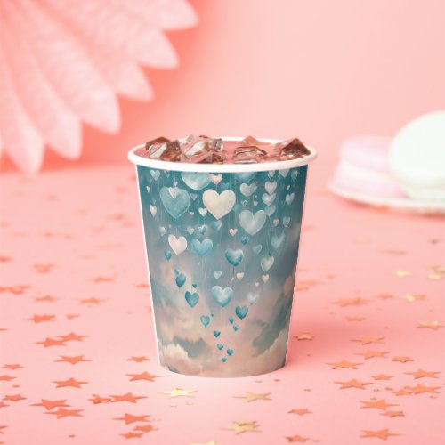 Pastel Dreams Hearts and Clouds Paper Cups