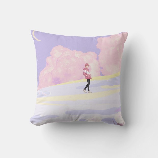 Pastel Dreamscape Walker Throw Pillow (Front)