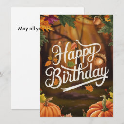 Pastel Dreamy Cozy Autumn Fall Happy Birthday Card Zazzle