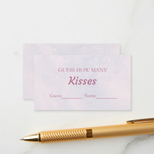 Pastel Dreamy Guess How Many Kisses Bridal Game Enclosure Card