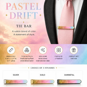 Pastel Drift Gold Finish Tie Bar