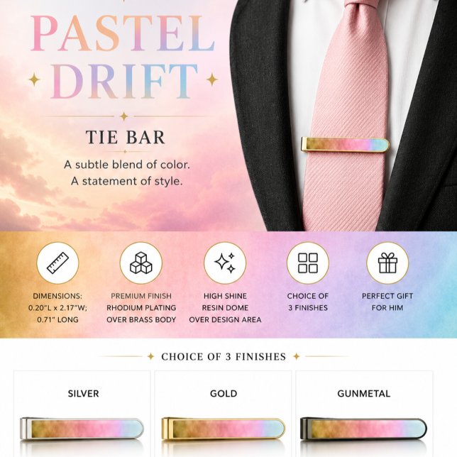 Pastel Drift Gold Finish Tie Bar (Creator Uploaded)