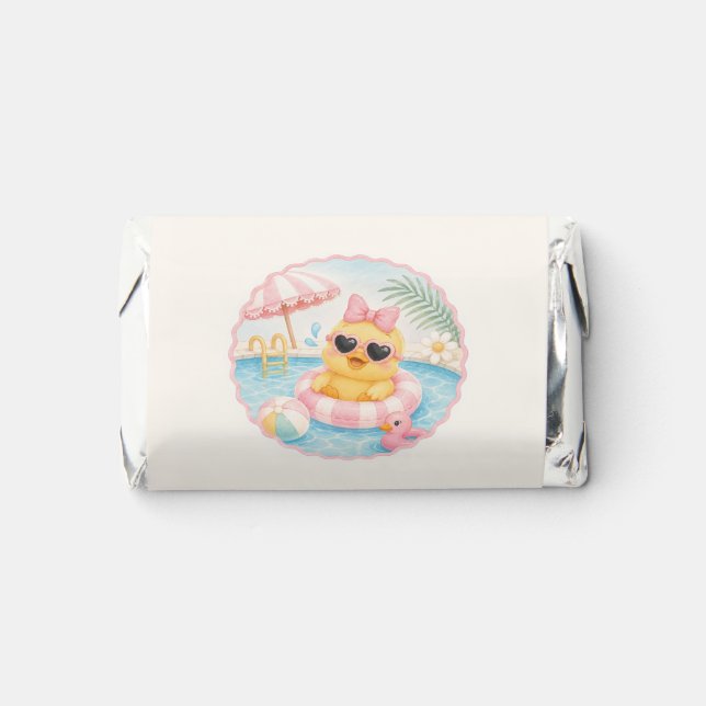 Pastel Duck Pool Party Candy Bar Wrapper Hershey's Miniatures (Front)