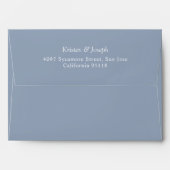 Pastel Dusty Blue Floral with Return Address 5x7 Envelope (Back (Top Flap))