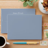 Pastel Dusty Blue Floral with Return Address 5x7 Envelope (Desk)