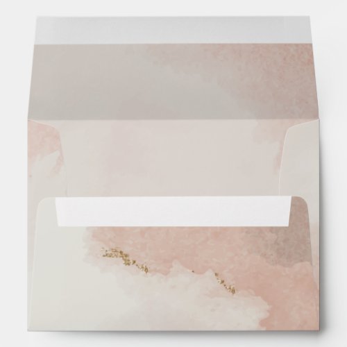 Pastel Dusty Pink Glitter Gold Trendy Wedding Envelope