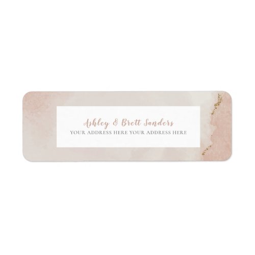 Pastel Dusty Pink Glitter Gold Trendy Wedding Label