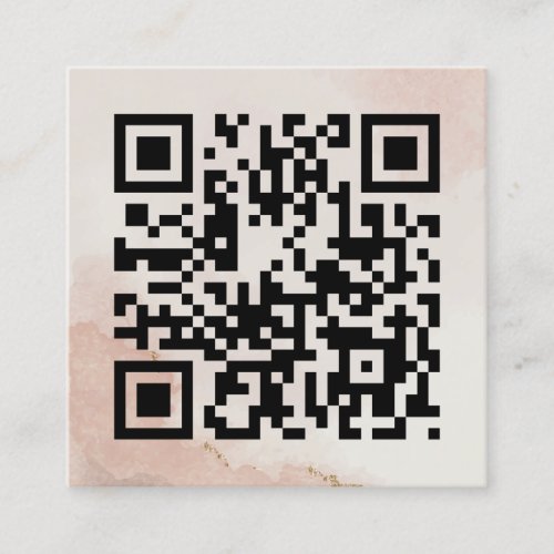 Pastel Dusty Pink QR Code Minimalist Chic Square Business Card