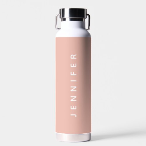 Pastel Dusty Rose Pink Personalized Name Chic Water Bottle