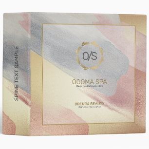 Pastel earth colors brushstrokes background 3 ring binder