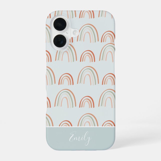 Pastel Earth Tone Boho Rainbow Pattern Iphone Case (Back)