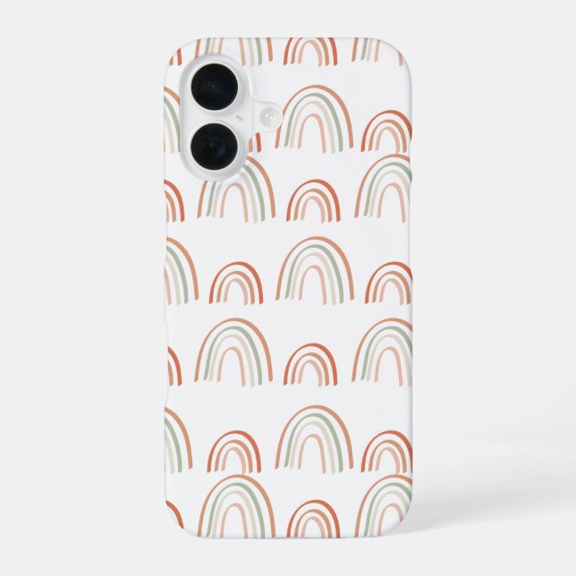 Pastel Earth Tone Boho Rainbow Pattern Iphone Case (Back)