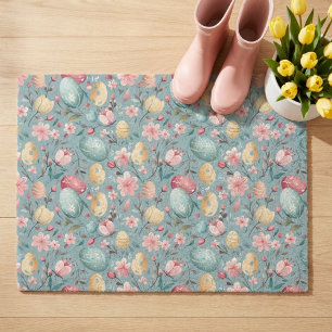 Pastel Easter Blooms Decorative Doormat