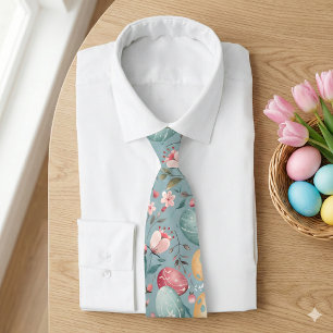 Pastel Easter Blooms Decorative Neck Tie