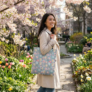 Pastel Easter Blooms Decorative Tote Bag